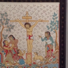 Christ on the Cross rendered in Kamasan village art style
