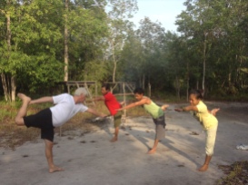 Bikram yoga in the jungle